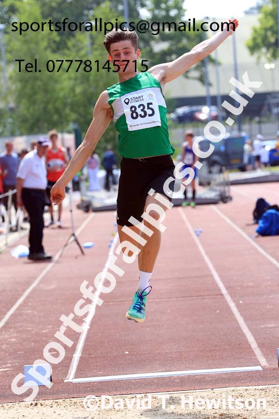 Mens Under-17s Long Jump, 2024 North Eastern Track and Field Champs., Middlesbrough.  Photo: David T. Hewitson/Sports for All Pics